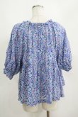 画像3: Jane Marple / Bonjour Millefleursスモックブラウス  ブルー H-25-04-12-062-JM-BL-KB-ZH (3)