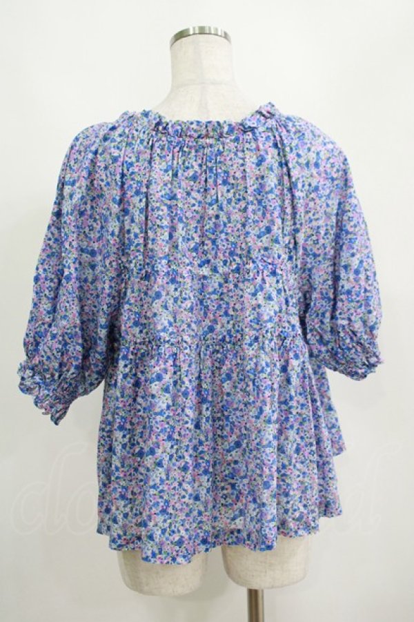 画像3: Jane Marple / Bonjour Millefleursスモックブラウス  ブルー H-25-04-12-062-JM-BL-KB-ZH (3)