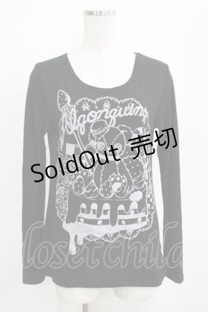 画像: ALGONQUINS / プリントカットソー  黒×白プリント H-25-04-12-069-AL-TO-KB-ZH
