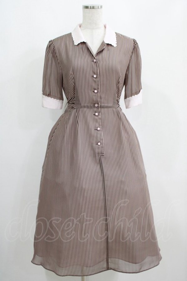 画像1: MILK / Candy girl dress  ピンクショコラストライプ H-25-04-12-007-ML-OP-KB-ZT245 (1)