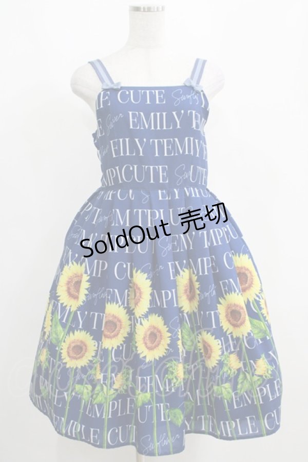画像1: Emily Temple cute / Sunflowerキャミソールワンピース  ネイビー H-25-04-12-009-ET-OP-KB-ZH (1)