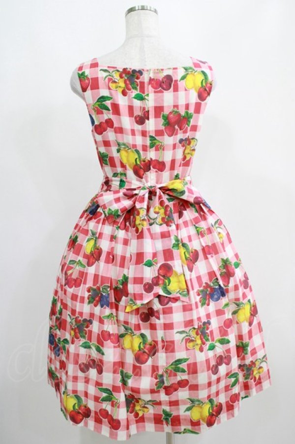画像3: Jane Marple / フルーツピクニックスクエアドレス  レッド H-25-04-12-011-JM-OP-KB-ZH (3)