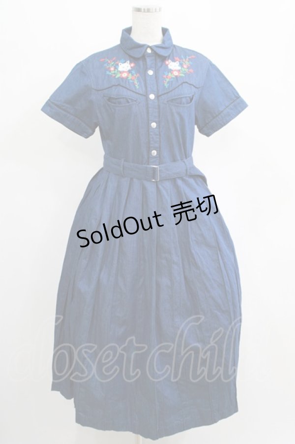 画像1: Candy Stripper / Bloomy Cat One-piece S ブルー H-25-04-12-012-PU-OP-KB-ZH (1)
