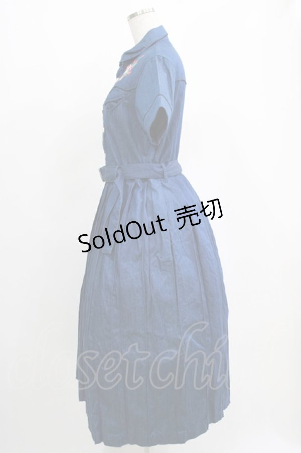 画像2: Candy Stripper / Bloomy Cat One-piece S ブルー H-25-04-12-012-PU-OP-KB-ZH (2)