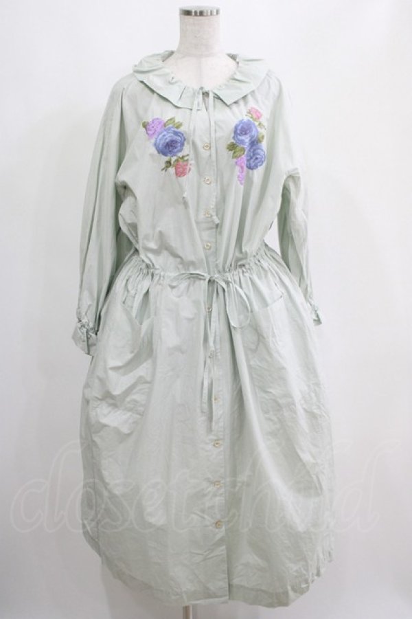 画像1: Jane Marple Dans Le Salon / Jardin Des Fleurs Embroideryドレス  ミント H-25-04-12-015-JM-OP-KB-ZH (1)