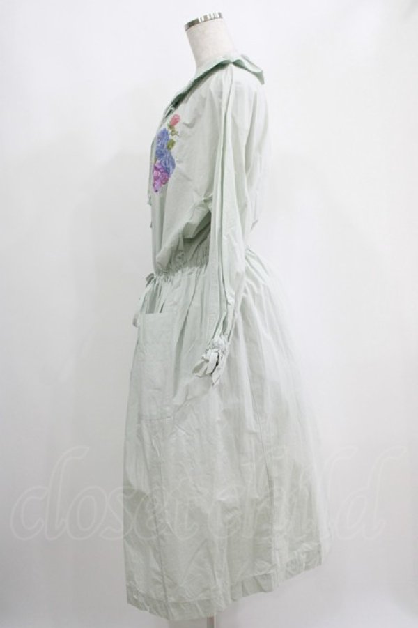 画像2: Jane Marple Dans Le Salon / Jardin Des Fleurs Embroideryドレス  ミント H-25-04-12-015-JM-OP-KB-ZH (2)