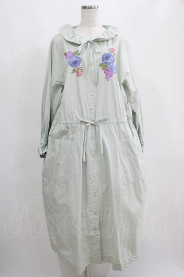 画像1: Jane Marple Dans Le Salon / Jardin Des Fleurs Embroideryドレス  ミント H-25-04-12-016-JM-OP-KB-ZH (1)