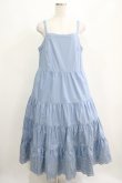画像1: Jane Marple Dans Le Salon / Typewriter lace tiered dress  ブルー H-25-04-12-003-JM-OP-KB-ZH (1)