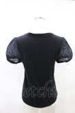 画像2: Jane Marple / アイレットレーススリーブのTシャツ Free クロ H-25-04-13-029-JM-TO-KB-ZH (2)