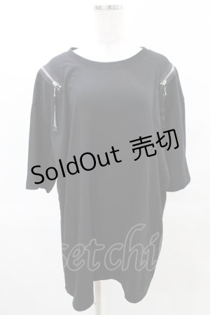 画像: SEX POT ReVeNGe / ショルダーZIP BIG T  黒 H-25-04-13-030-SP-TO-KB-ZH