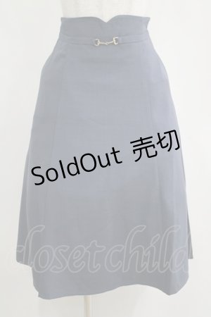 画像: Fi.n.t / ビット使いハイウエストフレアースカート Free BLUE GRAY H-25-04-13-1029-CA-SK-NS-ZH