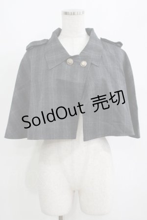 画像: ZeeYe Studio（海外ロリータブランド） / チェックケープ Free グレー H-25-04-13-1030-GO-JA-NS-ZH