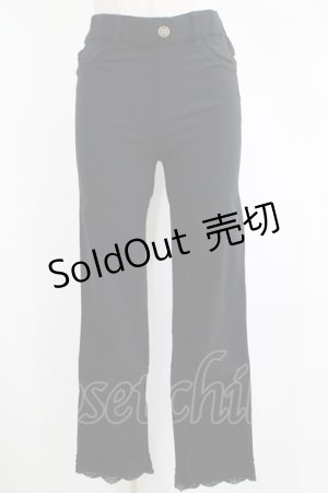 画像: axes femme / 裾レースストレッチパンツ L ブラック H-25-04-13-1031-AX-PA-NS-ZH