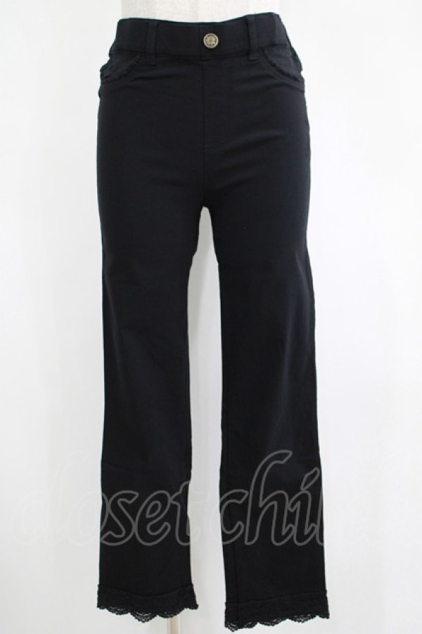 画像1: axes femme / 裾レースストレッチパンツ L ブラック H-25-04-13-1031-AX-PA-NS-ZH (1)