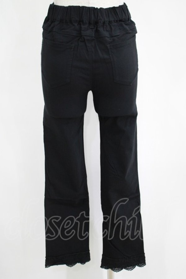 画像3: axes femme / 裾レースストレッチパンツ L ブラック H-25-04-13-1031-AX-PA-NS-ZH (3)