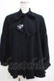 画像1: axes femme / 刺繍入りリボンロングブラウス M ブラック H-25-04-13-1032-AX-BL-NS-ZH (1)