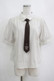 画像1: axes femme / 刺繍ネクタイ付ブラウス M ベージュ/ブラウン H-25-04-13-1036-AX-BL-NS-ZH (1)