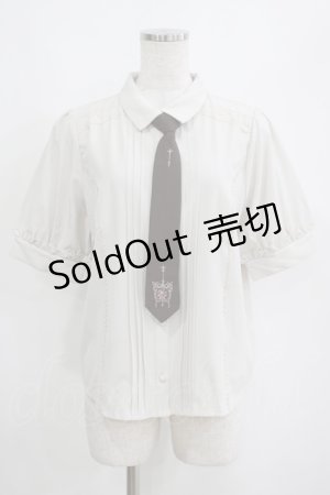 画像: axes femme / 刺繍ネクタイ付ブラウス M ベージュ/ブラウン H-25-04-13-1036-AX-BL-NS-ZH