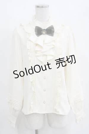 画像: Amavel / Vintage Doll フリルブラウス Free アイボリー/グリーン H-25-04-13-1038-CA-BL-NS-ZH