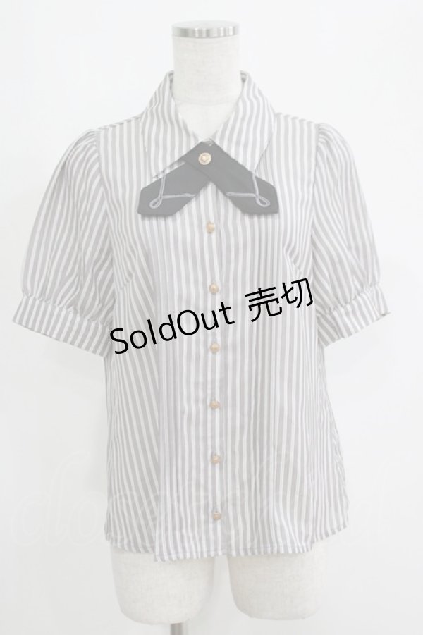 画像1: Amavel / Gentle Butlerクロスタイブラウス(半袖) Free グレー H-25-04-13-1041-CA-BL-NS-ZH (1)