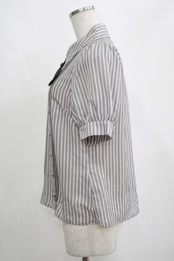 画像2: Amavel / Gentle Butlerクロスタイブラウス(半袖) Free グレー H-25-04-13-1041-CA-BL-NS-ZH (2)