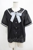 画像1: axes femme POETIQUE / 星座刺繍セーラー襟ブラウス M ブラック H-25-04-13-1043-AX-BL-NS-ZH (1)