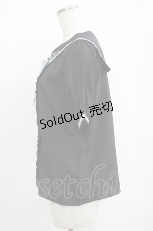 画像2: axes femme POETIQUE / 星座刺繍セーラー襟ブラウス M ブラック H-25-04-13-1043-AX-BL-NS-ZH (2)