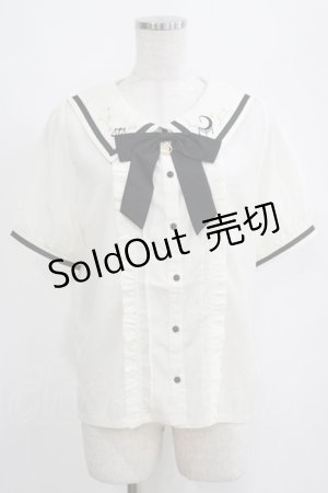 画像: axes femme POETIQUE / 星座刺繍セーラー襟ブラウス M ベージュ H-25-04-13-1044-AX-BL-NS-ZH