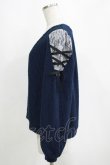 画像2: axes femme / 袖レースアッププルオーバー M ネイビー H-25-04-13-1053-AX-TO-NS-ZH (2)