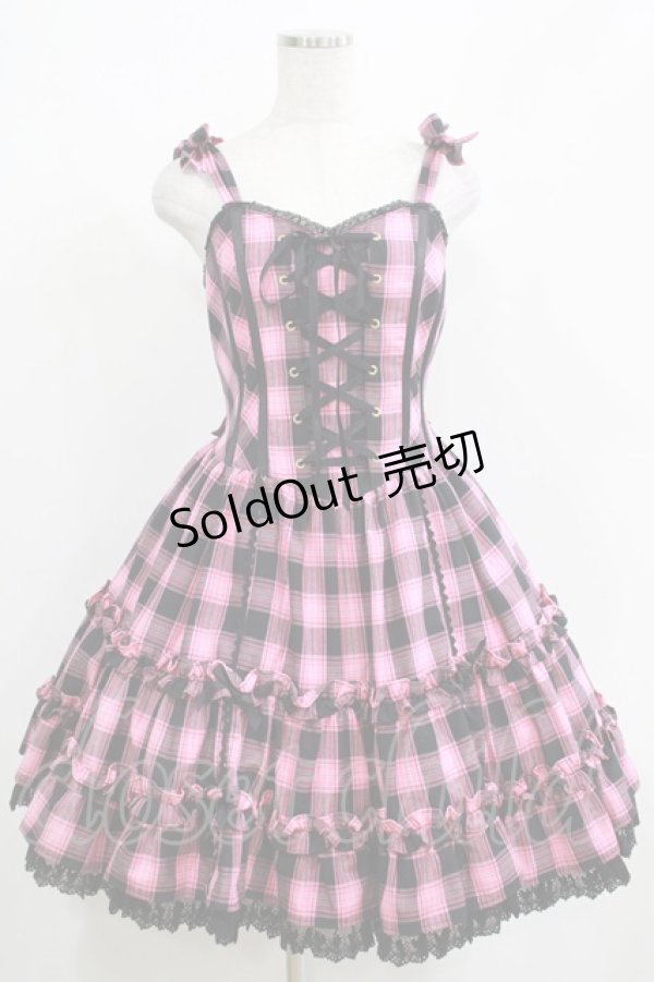 画像1: Angelic Pretty / Cotton Candyビスチェ風ジャンパースカート Free ピンク H-25-04-13-1002-AP-OP-NS-ZH (1)