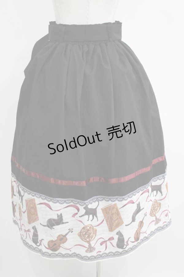 画像3: axes femme / ネコ柄パネルスカート M ブラック H-25-04-13-1015-AX-SK-NS-ZH (3)
