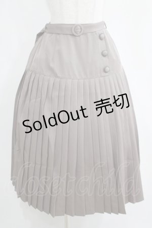 画像: axes femme / 切替プリーツミディスカート Free グレージュ H-25-04-13-1017-AX-SK-NS-ZH