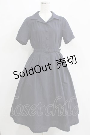 画像: F&A / 縫いとめタック開衿シャツワンピース Free NAVY H-25-04-13-1023-LO-OP-NS-ZH
