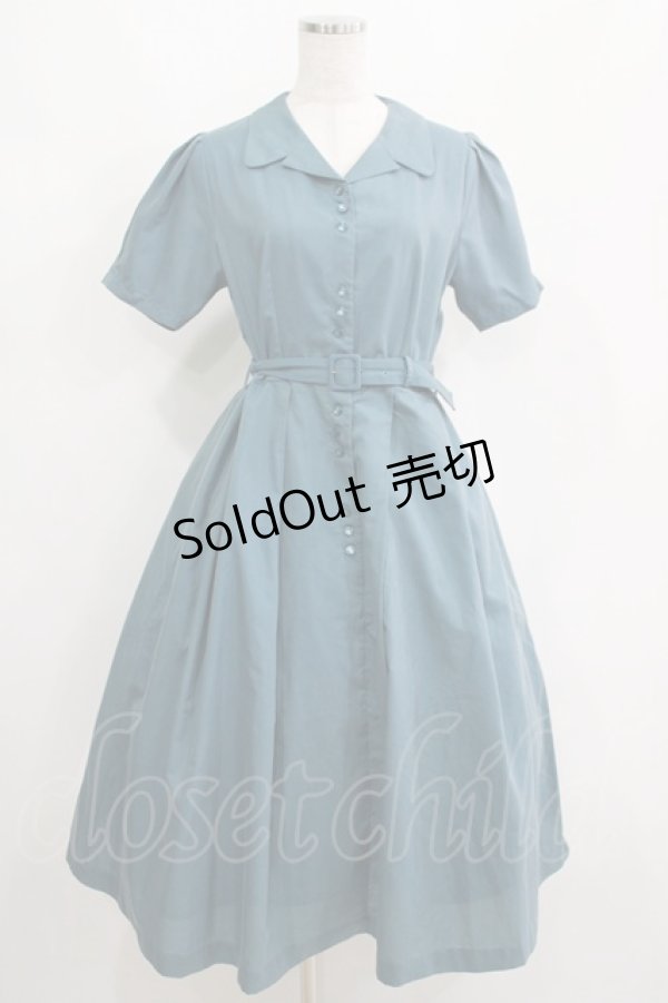 画像1: an another angelus / レトロ釦使い開衿シャツワンピース Free GREEN H-25-04-13-1025-CA-OP-NS-ZH (1)