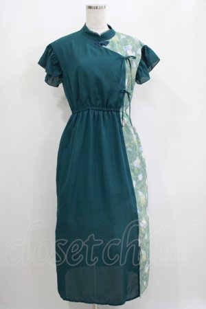 画像: axes femme POETIQUE / ランタンフラワープリントワンピース M ブルーグリーン H-25-04-13-1027-AX-OP-NS-ZH