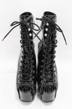 画像: KILL STAR / エナメルハイヒールサンダル 26cm 黒 H-25-04-13-002-SL-SH-KB-ZH