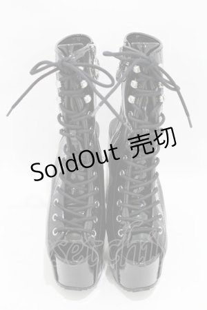 画像: KILL STAR / エナメルハイヒールサンダル 26cm 黒 H-25-04-13-002-SL-SH-KB-ZH