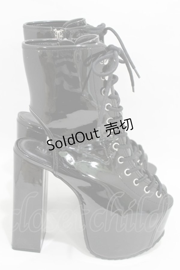 画像2: KILL STAR / エナメルハイヒールサンダル 26cm 黒 H-25-04-13-002-SL-SH-KB-ZH (2)