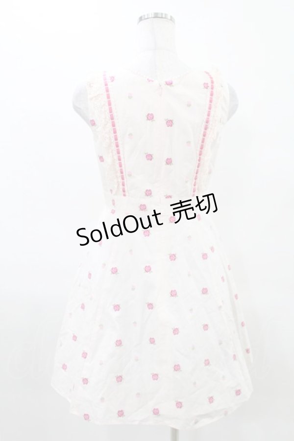 画像2: Emily Temple cute / ローズ刺繍ノースリーブワンピース Free ピンク H-25-04-13-014-ET-OP-KB-ZH (2)