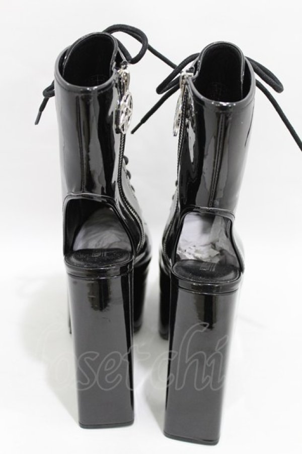 画像3: KILL STAR / エナメルハイヒールサンダル 26cm 黒 H-25-04-13-002-SL-SH-KB-ZH (3)