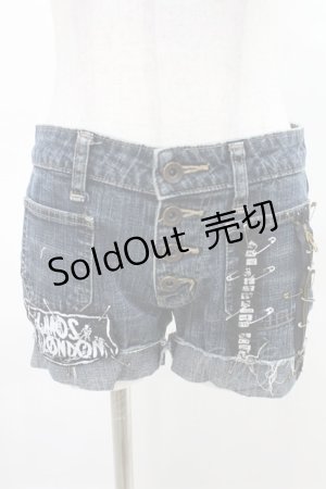 画像: SEXY DYNAMITE LONDON / ショートデニム  青 H-25-04-13-021-PU-PA-KB-ZH