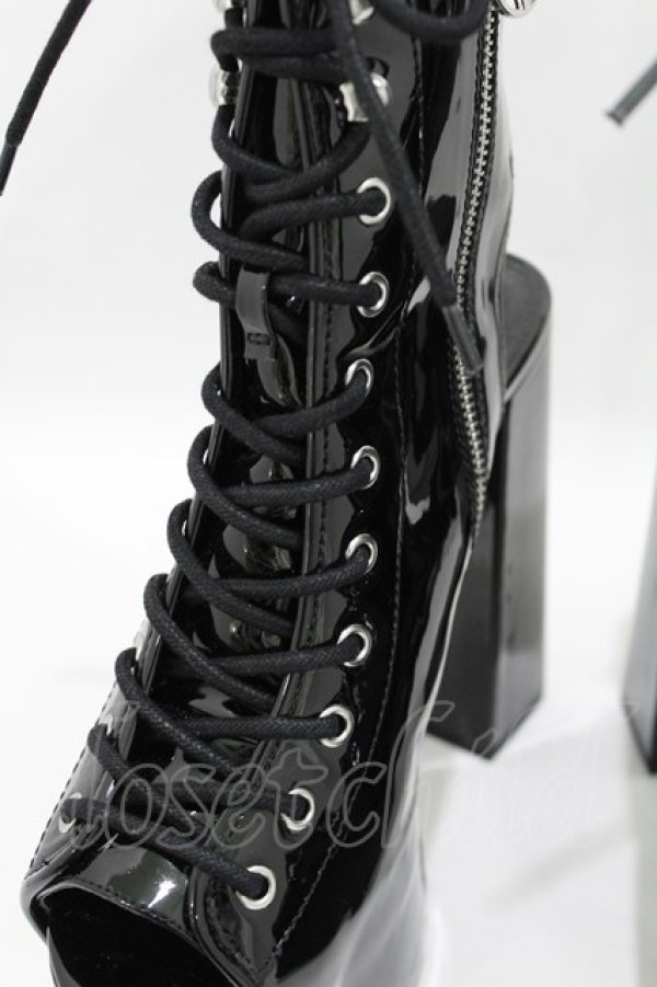 画像5: KILL STAR / エナメルハイヒールサンダル 26cm 黒 H-25-04-13-002-SL-SH-KB-ZH (5)