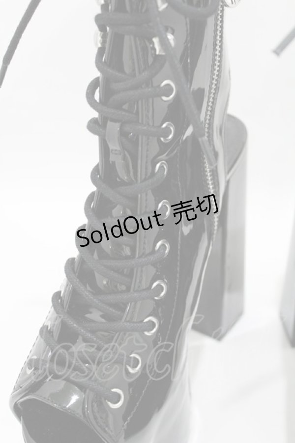 画像5: KILL STAR / エナメルハイヒールサンダル 26cm 黒 H-25-04-13-002-SL-SH-KB-ZH (5)