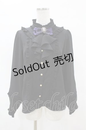 画像: Amavel / Vintage Doll フリルブラウス Free ブラック/パープル H-25-04-14-056-CA-BL-NS-ZH