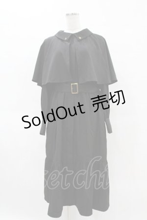 画像: axes femme / ケープ付インバネス風コート M ブラック H-25-04-14-064-AX-CO-NS-ZH