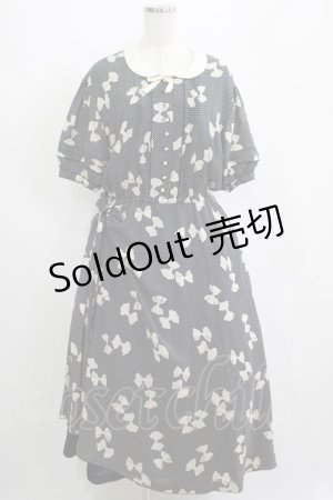 画像: KANEKO ISAO / ドットリボンワンピース Free ネイビー H-25-04-14-1025-EL-OP-NS-ZH