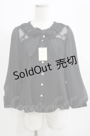 画像: Parity Night（海外ロリータブランド） / レース切替リボンブラウス L ブラック H-25-04-14-1061-GO-BL-NS-ZH