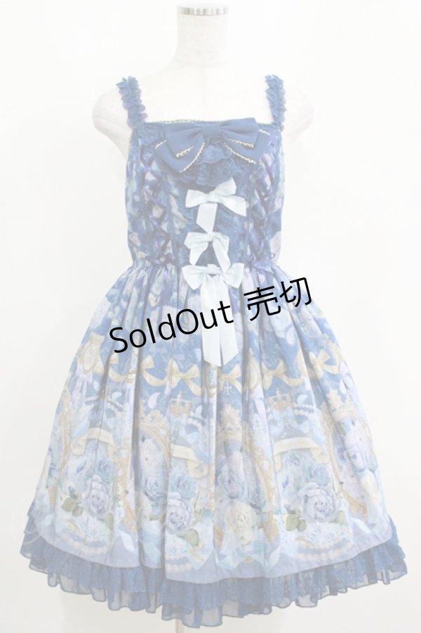 画像1: Angelic Pretty / Rose Museum SpecialジャンパースカートSET Free ブルー H-25-04-14-1008-AP-OP-NS-ZH (1)