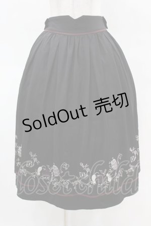 画像: axes femme / リボン付猫刺繍スカート M ブラック H-25-04-14-023-AX-SK-NS-ZH