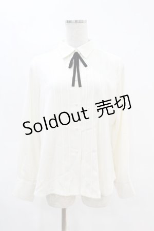 画像: an another angelus / ベロアタイ付きピンタックシャツ Free OFF×BK H-25-04-14-033-CA-BL-NS-ZH